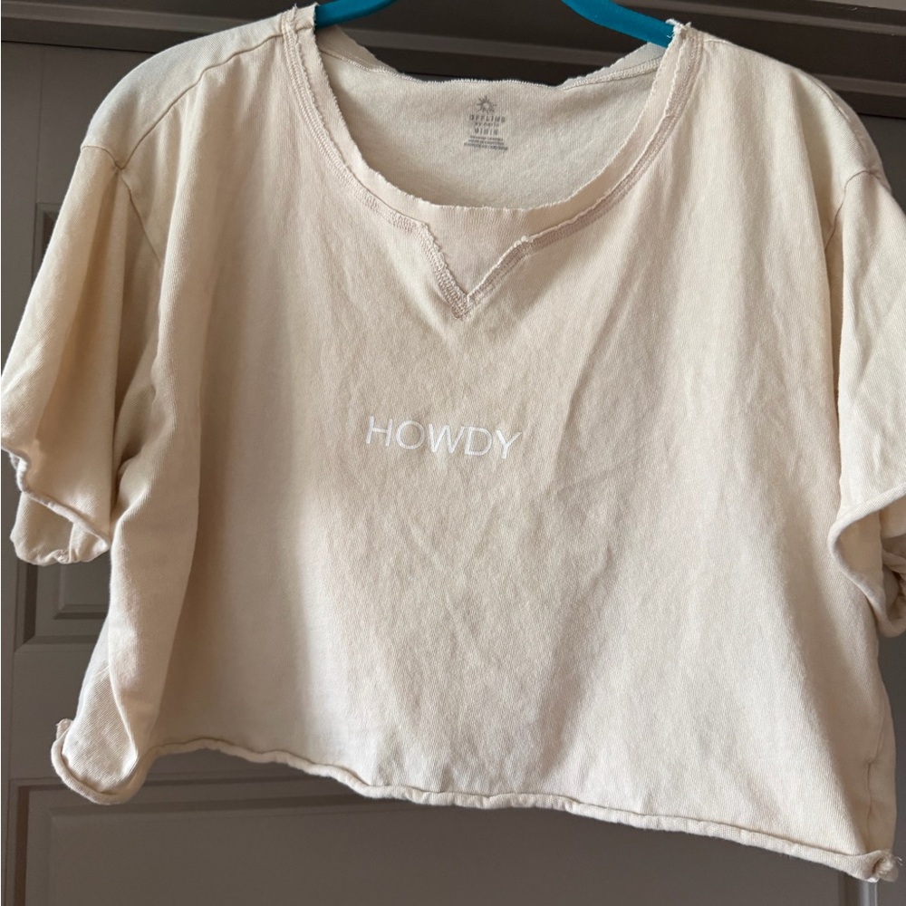 ‘Howdy' Cream Crop Top